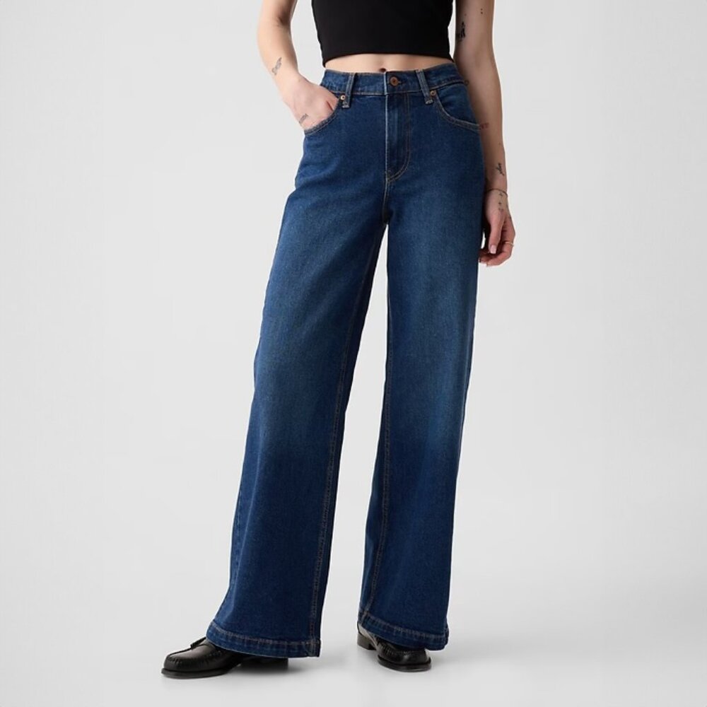 GAP High Rise Stride Wide-Leg Jeans